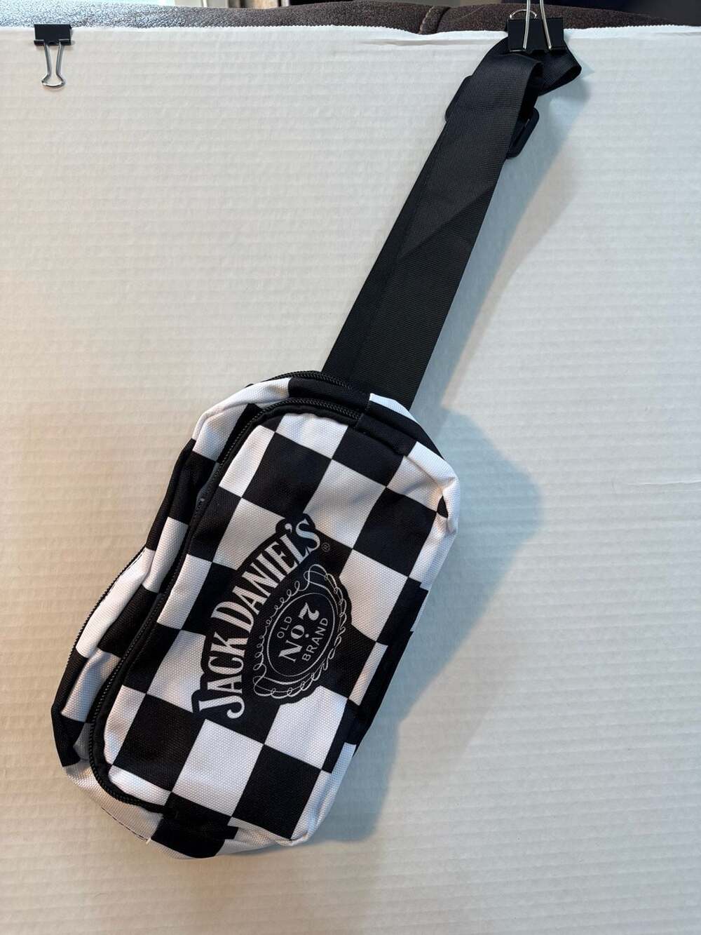 Jack Daniel's Black and White Checkered Fanny Pack Belt Bag Promotional Item